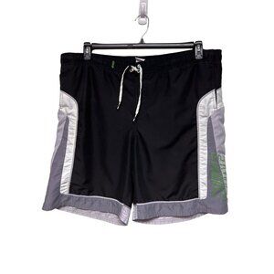 Nike Black Grey Swim Trunks Shorts LIned Men's Size XL